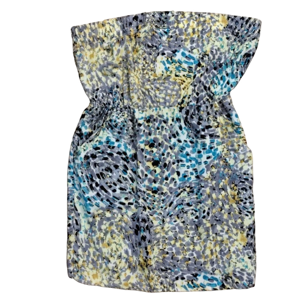 5th Culture Small Strapless Abstract Print Mini Dress With Pockets